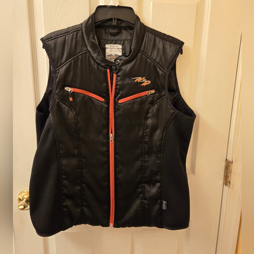 Harley-Davidson Black Vest with Red Zipper Accents